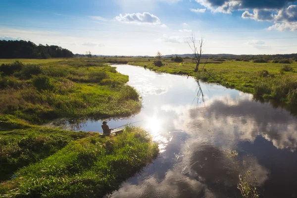 stock image Fishing on a river