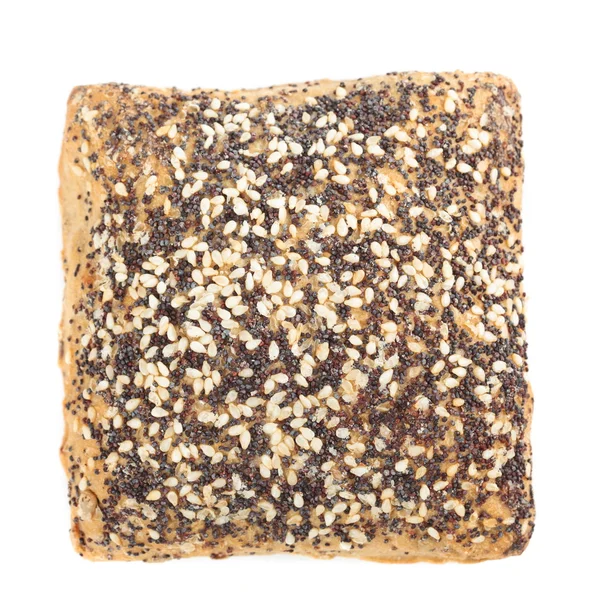 Roti gandum utuh dengan poppy dan biji flax — Stok Foto