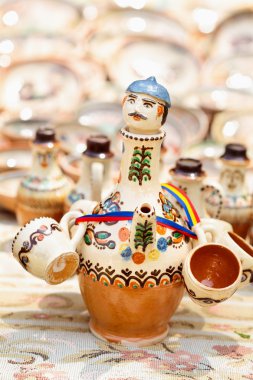 Traditional Romanian pottery at Horezu, Romania clipart