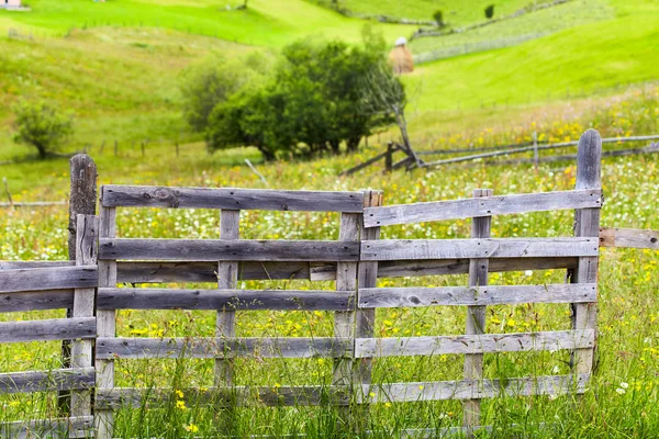 Eski ahşap çit ve kapısı — Stok fotoğraf