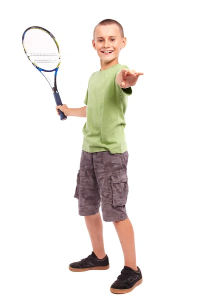Tenis oynayan çocuk — Stok fotoğraf