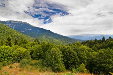 Landscape with mountains in Romania clipart