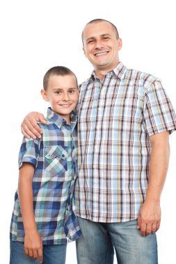 Happy father and son clipart