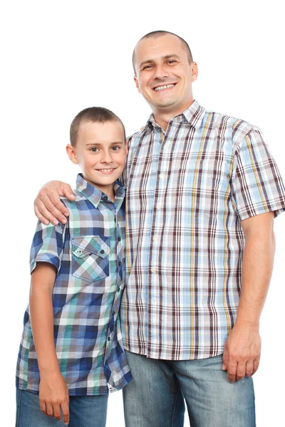 Pai e filho felizes — Fotografia de Stock