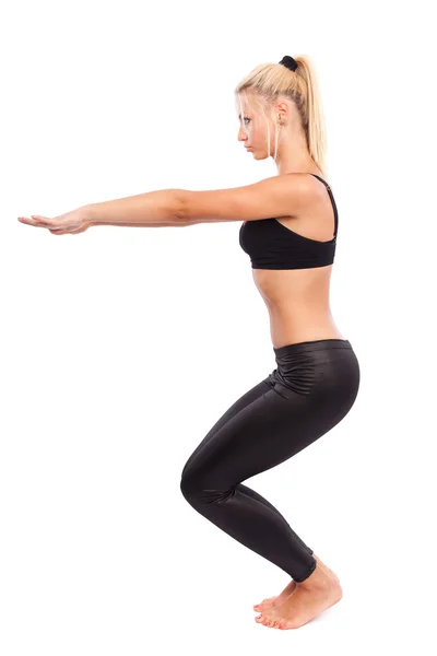 Jonge vrouw doen aerobics — Stockfoto