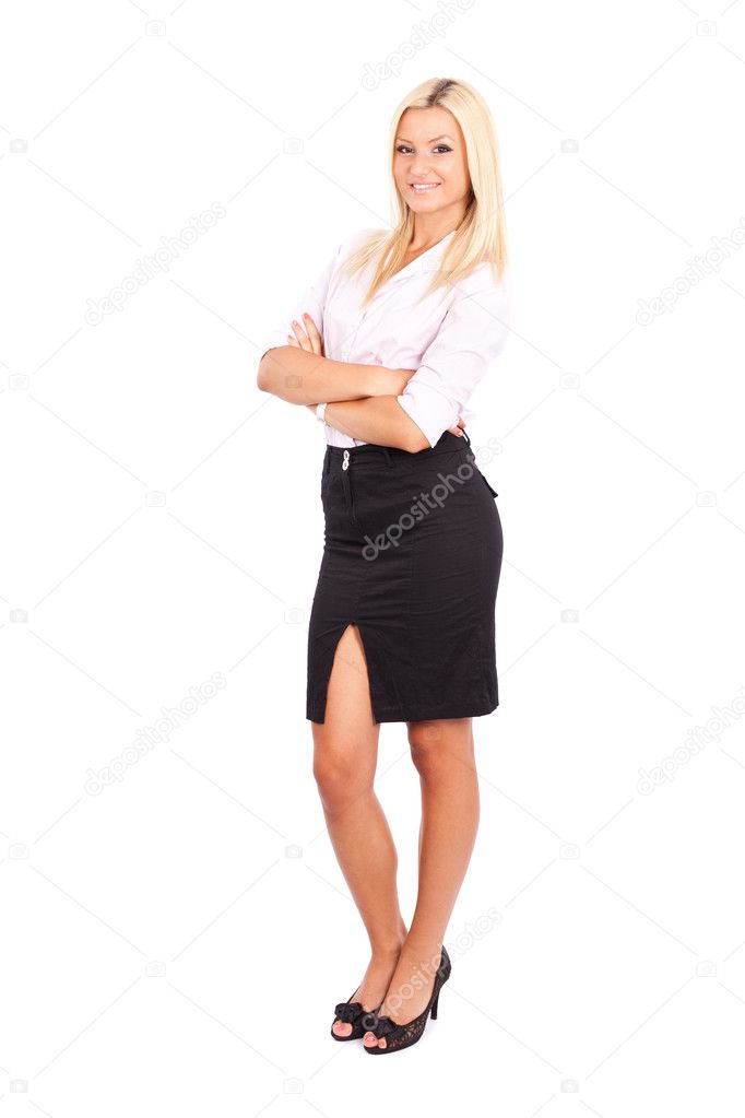 Businesswoman isolated on white