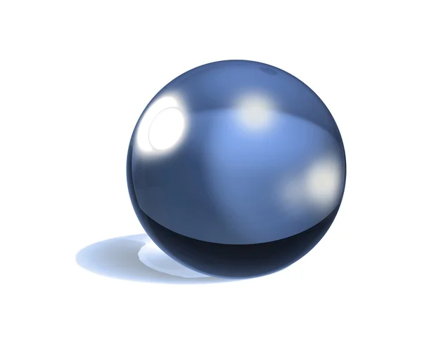 3D szklisty piłkę nad białym — Zdjęcie stockowe