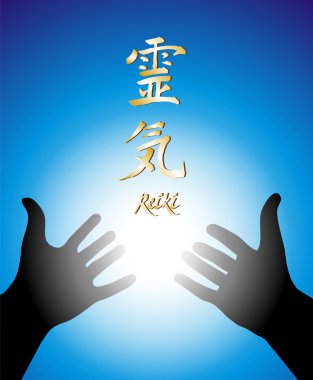 Healing reiki hands clipart