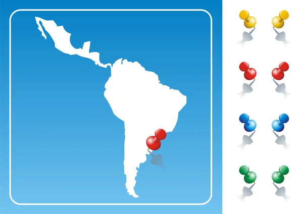 Latin-Amerika Térkép-illusztráció — Stock Vector