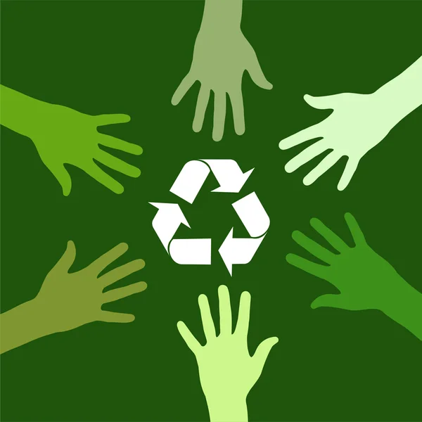 Recycling green team — Stock Vector