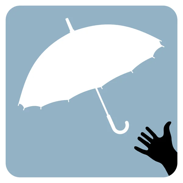 Mão tentando chegar a um guarda-chuva — Vetor de Stock
