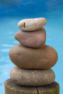 Balance zen stone with water background clipart