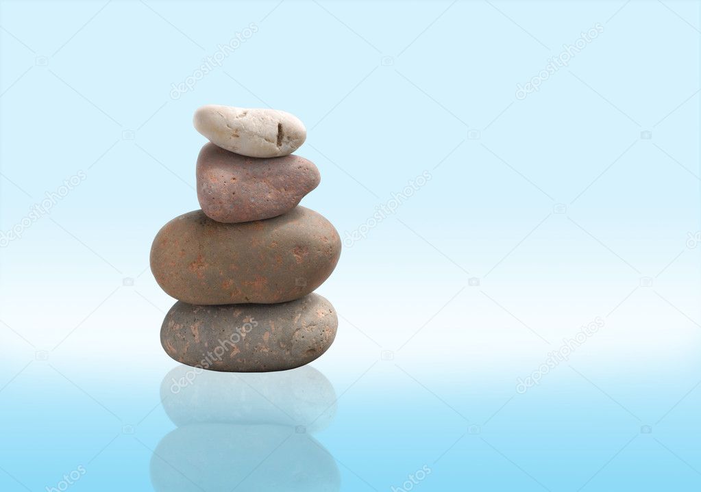 Balance zen stones in clear background