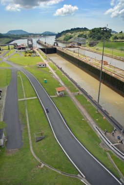 Panama Canal in a sunny day clipart