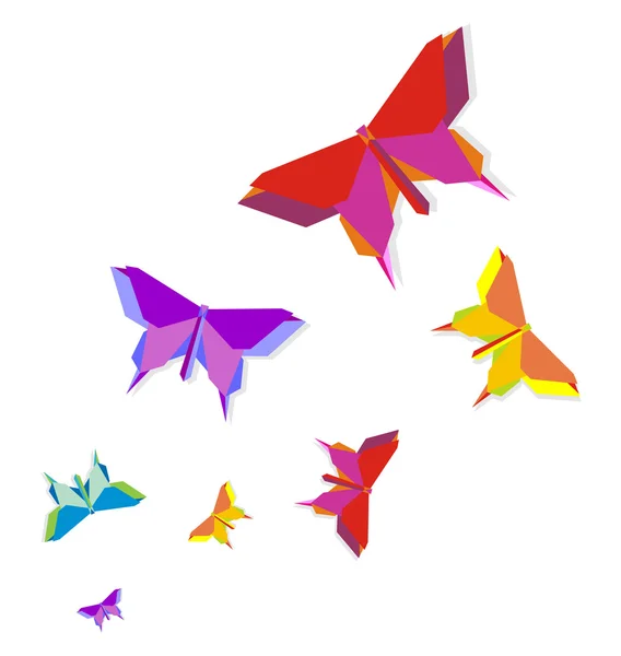 Spring Origami butterfly — Stock Vector
