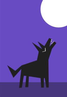 Wolf howl clipart