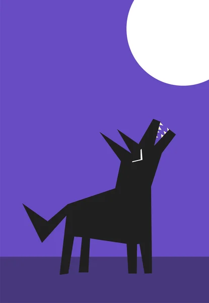 Wolf howl — Stock Vector