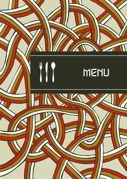 Mes, vork en lepel vintage menu cover ontwerp — Stockvector
