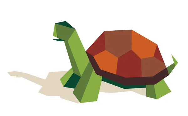 Single origami tortoise — Stock Vector