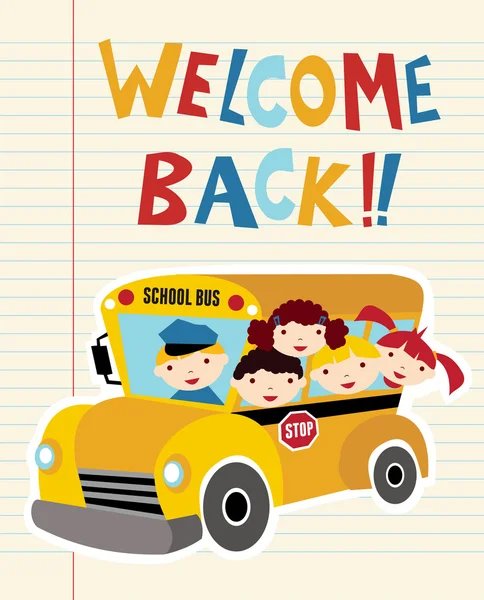 Willkommen zurück im Schulbus — Stockvektor