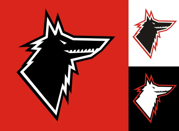 Wolf hoofd pictogram — Stockvector