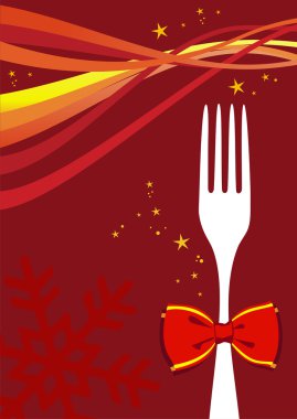 Christmas cutlery background clipart