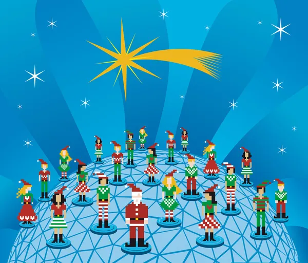 Réseaux sociaux mondiaux de Noël — Image vectorielle