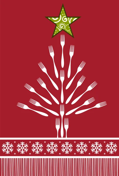 Weihnachtsbaum Besteck Hintergrund. — Stockvektor