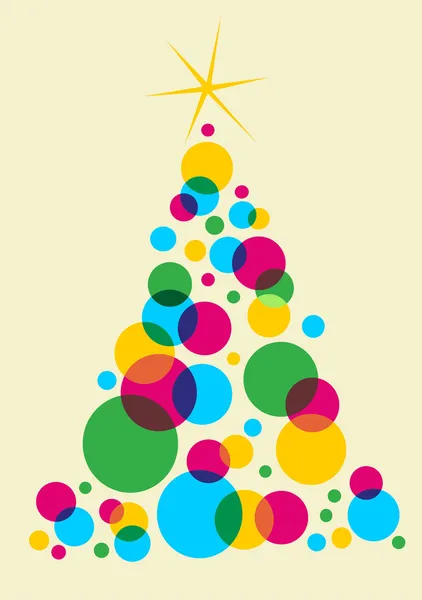 Christmas tree designed with bubbles — Stock Vector