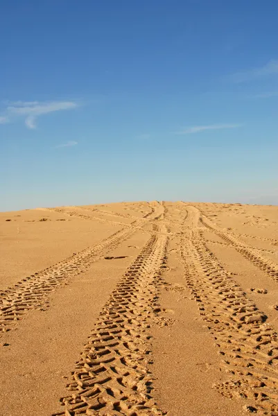 stock image Tire traces in a dune