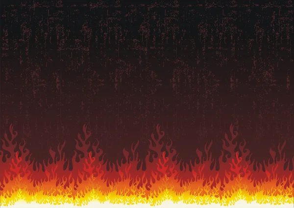 Brand vlammen grunge vector achtergrond — Stockvector