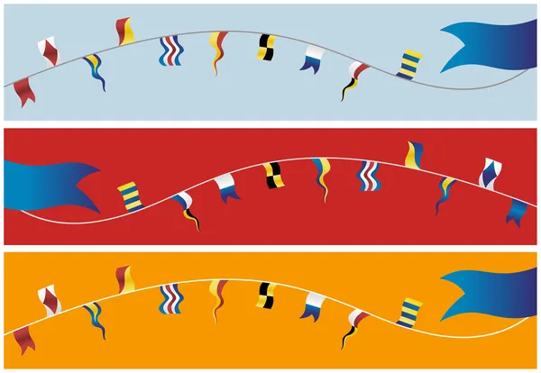 Bannière des drapeaux nautiques . — Image vectorielle
