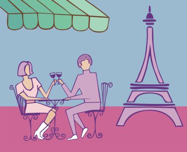 Çift Paris'te içme