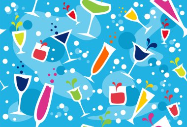 Multicolour cocktail pattern clipart