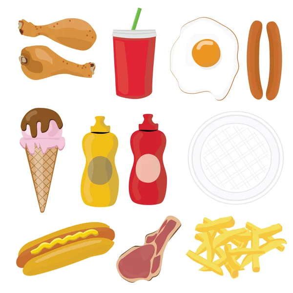 Conjunto de ícone de fast food — Fotografia de Stock