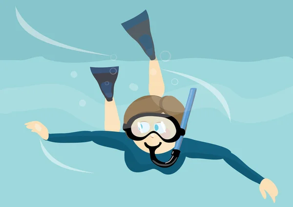 Chica con máscara de snorkel explorar — Foto de Stock