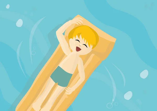 Sonriente niño en un lilo en un caluroso día de verano —  Fotos de Stock