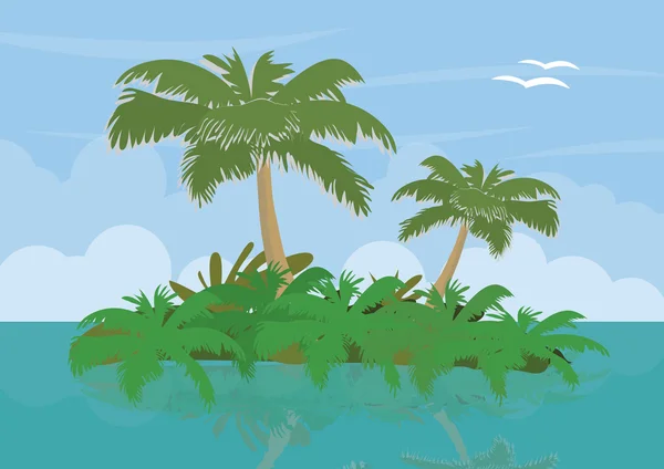 Landschaft mit tropischer Insel — Stockfoto