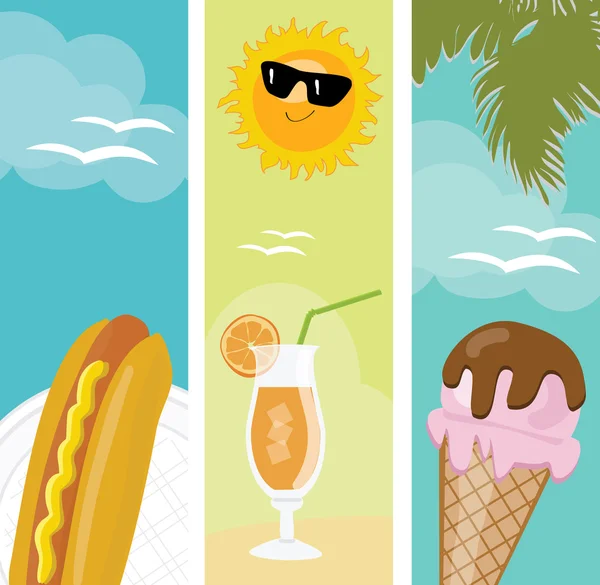 Banner mit Sommernahrung — Stockfoto