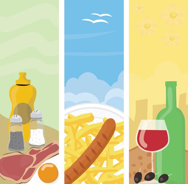 Summer food banners — Stock Photo, Image