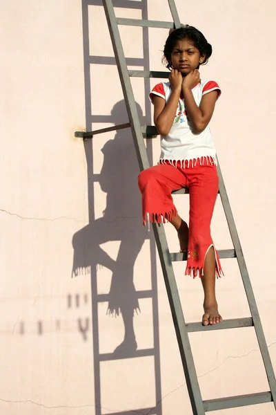 At Dilemma on Ladder — Stock Photo, Image