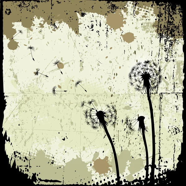 Floral background, dandelion — Stock Vector