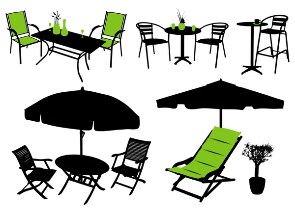 Furniture vector silhouettes — Stock Vector