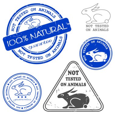 Not tested on animals written inside the stamp clipart