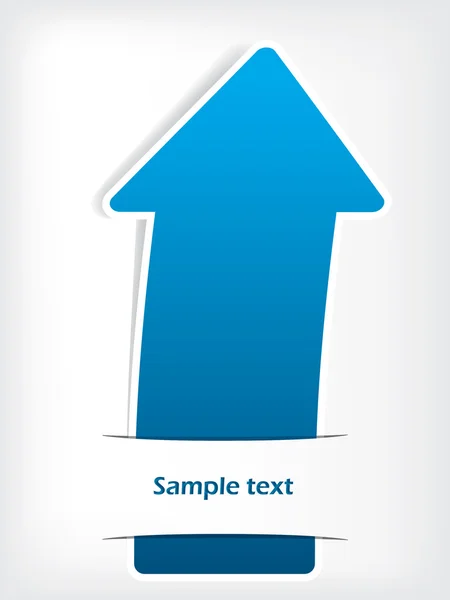 青い矢印とパンフレットのデザイン — ストックベクタ