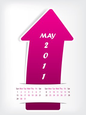 Arrow calendar for 2011 may clipart