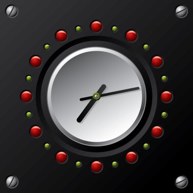 Cool technology design vector clock clipart