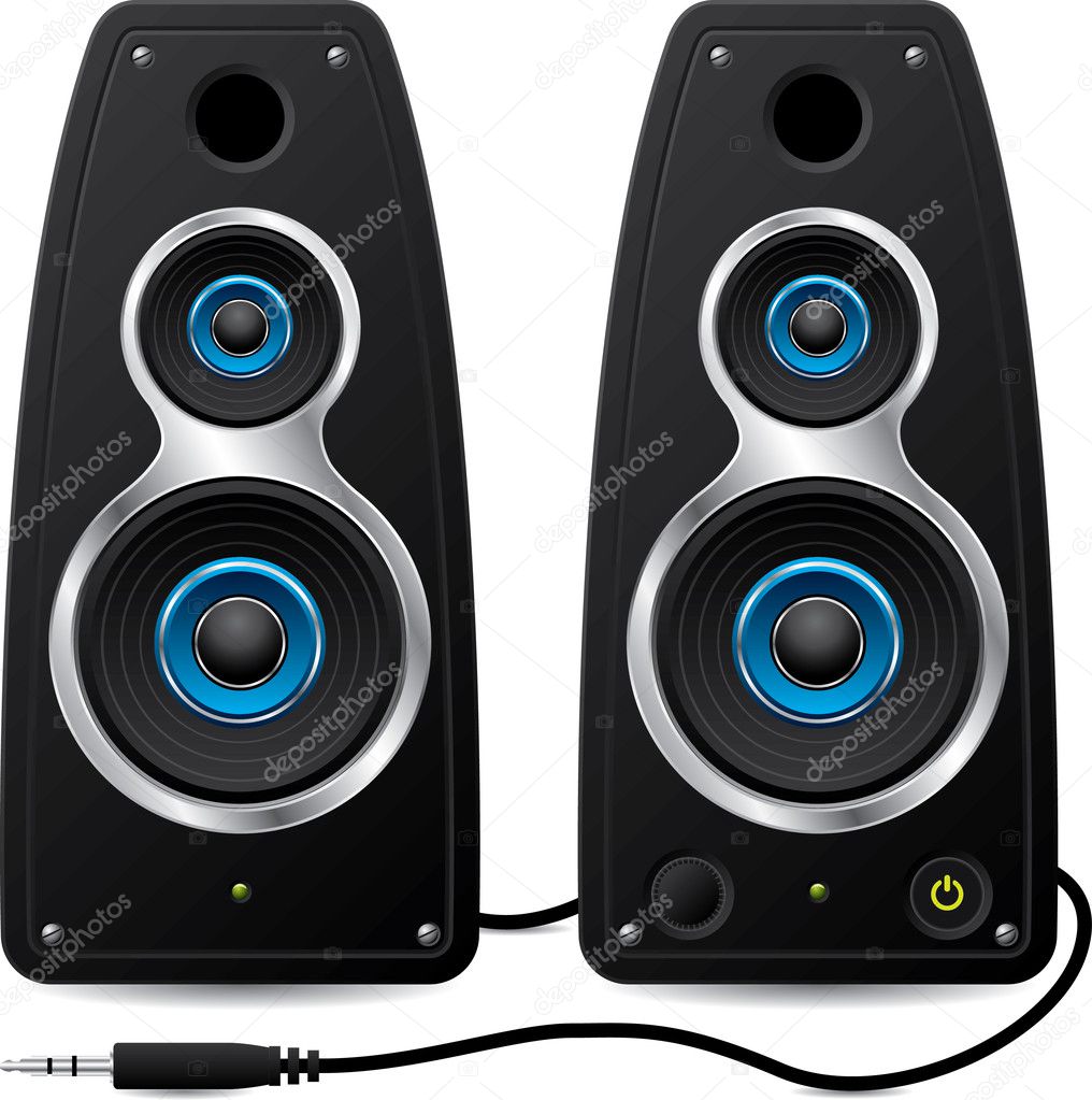 Stereo speakers with plug