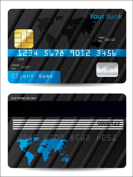 Striped bank card design — Stock Vector