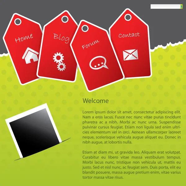 Zielony projektowanie szablonu etykiety czerwony — Wektor stockowy